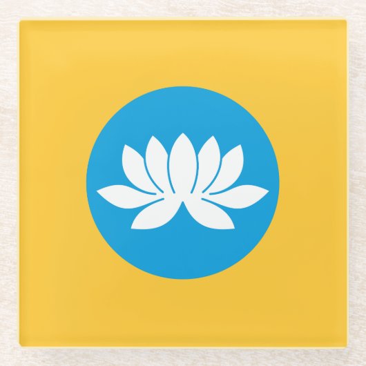 Dessous-de-verre En Verre Drapeau Kalmykia (Devant)