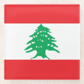 Dessous-de-verre En Verre Drapeau libanais (Devant)