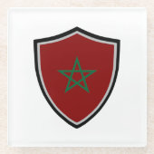 Dessous-de-verre En Verre drapeau marocain (Devant)