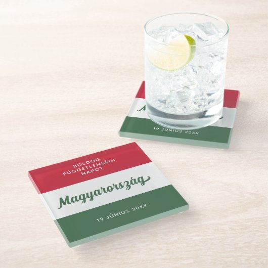 Dessous-de-verre En Verre Drapeau national de la fête de l'indépendance de l (Incliné)