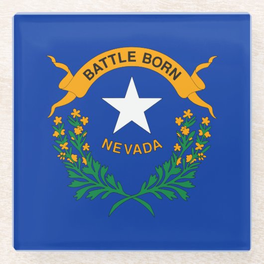 Dessous-de-verre En Verre Drapeau national du Nevada (Devant)