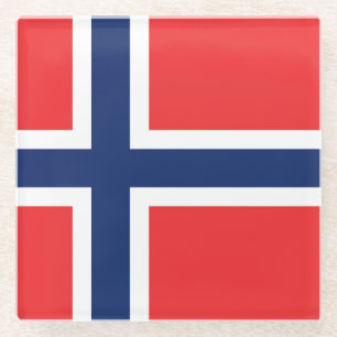Dessous-de-verre En Verre Drapeau Norvège
