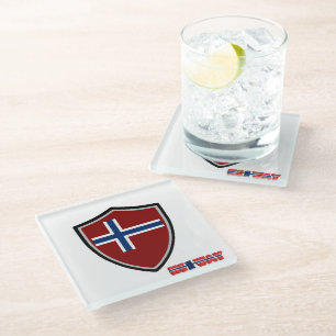 Dessous-de-verre En Verre Drapeau norvégien
