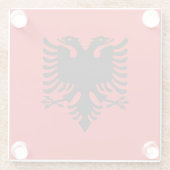 Dessous-de-verre En Verre Drapeau patriotique albanais (Dos)