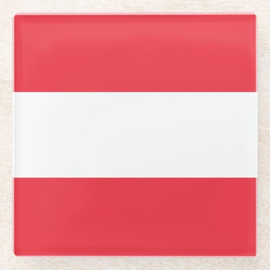 Dessous-de-verre En Verre Drapeau patriotique autrichien (Devant)