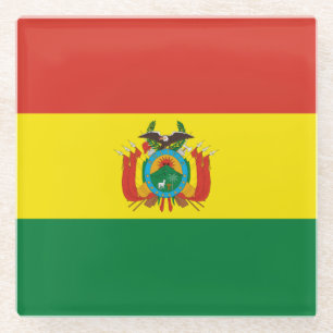 Dessous-de-verre En Verre Drapeau patriotique bolivien