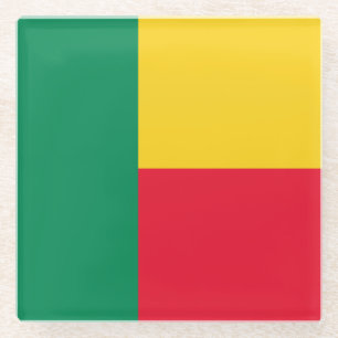 Dessous-de-verre En Verre Drapeau patriotique du Bénin