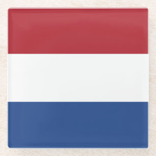 Dessous-de-verre En Verre Drapeau Pays-Bas tricolore