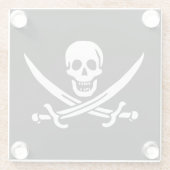 Dessous-de-verre En Verre Drapeau Pirate Jolly Roger (Dos)