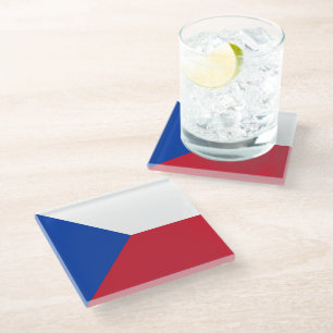 Dessous-de-verre En Verre Drapeau République tchèque