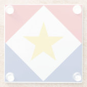 Dessous-de-verre En Verre Drapeau Saba (Dos)