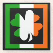 Dessous-de-verre En Verre Drapeau Shamrock irlandais (Devant)