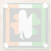 Dessous-de-verre En Verre Drapeau Shamrock irlandais (Dos)