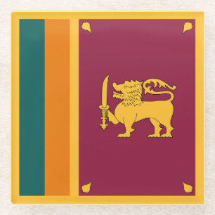 Dessous-de-verre En Verre Drapeau Sri Lanka