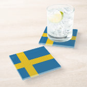 Dessous-de-verre En Verre Drapeau Suède (Incliné)