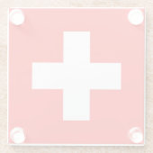 Dessous-de-verre En Verre Drapeau Suisse (Dos)