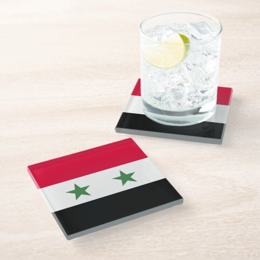 Dessous-de-verre En Verre Drapeau syrien (Incliné)