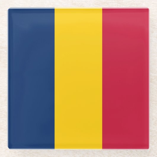 Dessous-de-verre En Verre Drapeau Tchad (Devant)