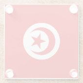 Dessous-de-verre En Verre Drapeau Tunisie (Dos)