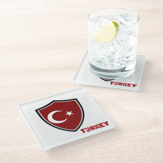 Dessous-de-verre En Verre Drapeau turc (Incliné)