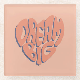 Dessous-de-verre En Verre Dream Big : Coral et Apricot Motivational Advice