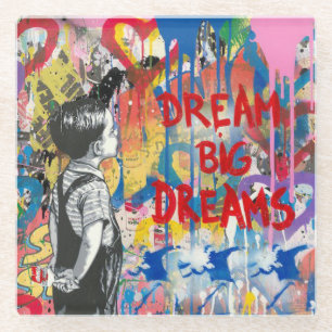 Dessous-de-verre En Verre Dream Big Dreams Graffiti Wall