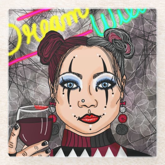 Dessous-de-verre En Verre Dream Wild Goth Girl (Devant)
