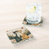 Dessous-de-verre En Verre Dreamy Cats (Incliné)