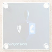 Dessous-de-verre En Verre Dreidel bleu brillant (Dos)