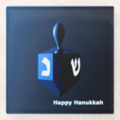 Dessous-de-verre En Verre Dreidel bleu brillant (Devant)