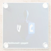 Dessous-de-verre En Verre Dreidel bleu brillant (Dos)