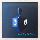 Dessous-de-verre En Verre Dreidel bleu brillant (Devant)