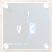 Dessous-de-verre En Verre Dreidel bleu brillant (Dos)