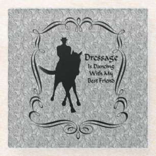 Dessous-de-verre En Verre Dressage Est En Train De Danser Avec Mon Ami Cheva