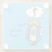 Dessous-de-verre En Verre Drôle Christian Noël mignon Mouton Dessin (Dos)