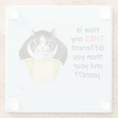 Dessous-de-verre En Verre Drôle Chubby Tabby Boîte à chat (Dos)