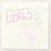 Dessous-de-verre En Verre Drôle Cochon Café Quotidien Excusez-Vous Pour Cart (Dos)