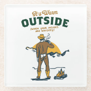 Dessous-de-verre En Verre Drôle Cowboy Boire Whiskey