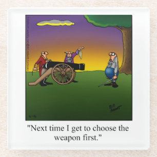 Dessous-de-verre En Verre Drôle Duel À Dawn Humour Dessous de verre