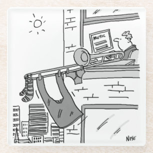 Dessous-de-verre En Verre Drôle Joueur Trombone. Tromboniste