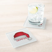 Dessous-de-verre En Verre Drôle mignon Rouge Père Noël vacances sur mesure N (Incliné)