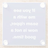 Dessous-de-verre En Verre Drôle Quote de problèmes de pourpre (Dos)