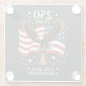Dessous-de-verre En Verre Eagle and Flag 250 Years of America 1776-2026 (Dos)
