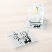 Dessous-de-verre En Verre Échafaudreur avec échafaudage (Incliné)