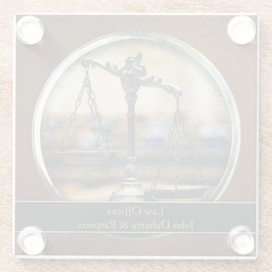 Dessous-de-verre En Verre Échelles de justice | Personalizable (Dos)