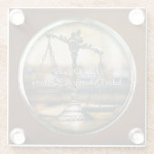 Dessous-de-verre En Verre Échelles de justice | Personalizable (Dos)