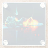 Dessous-de-verre En Verre Éclairage Liquide (Dos)