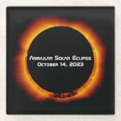 Dessous-de-verre En Verre Éclipse solaire annuelle 2023 (Devant)