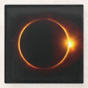Dessous-de-verre En Verre Éclipse solaire Sun foncé et lune