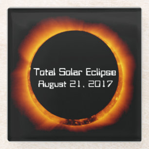 Dessous-de-verre En Verre Éclipse solaire totale 2017